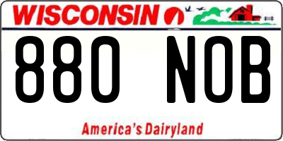 WI license plate 880NOB