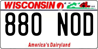 WI license plate 880NOD