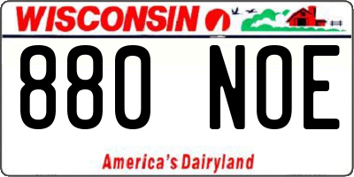 WI license plate 880NOE
