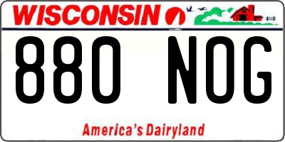 WI license plate 880NOG