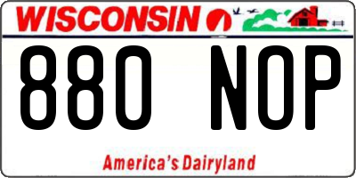 WI license plate 880NOP