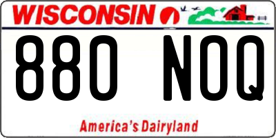 WI license plate 880NOQ