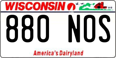 WI license plate 880NOS