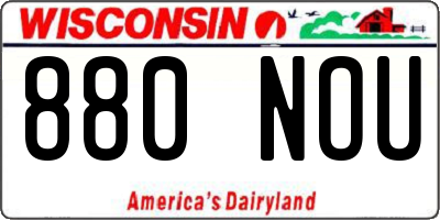 WI license plate 880NOU