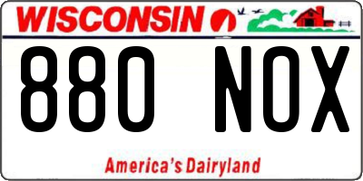 WI license plate 880NOX