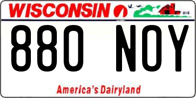 WI license plate 880NOY