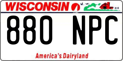 WI license plate 880NPC