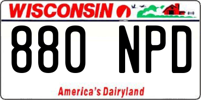 WI license plate 880NPD