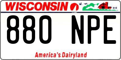 WI license plate 880NPE