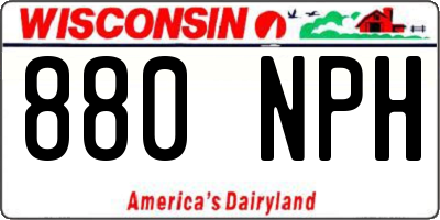 WI license plate 880NPH