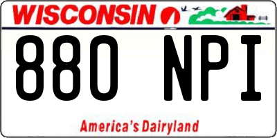 WI license plate 880NPI