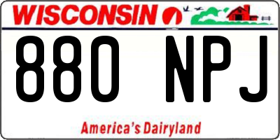 WI license plate 880NPJ