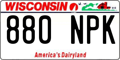 WI license plate 880NPK