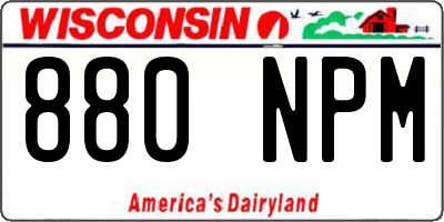 WI license plate 880NPM
