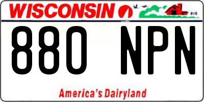 WI license plate 880NPN