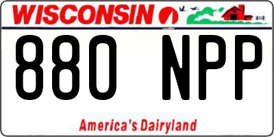 WI license plate 880NPP