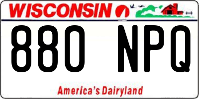 WI license plate 880NPQ