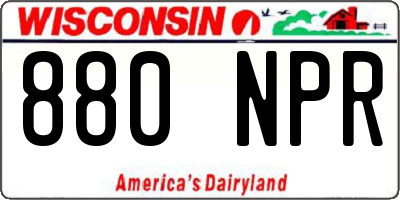 WI license plate 880NPR