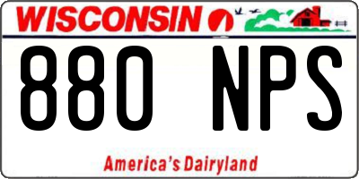 WI license plate 880NPS