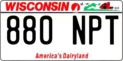 WI license plate 880NPT