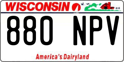 WI license plate 880NPV