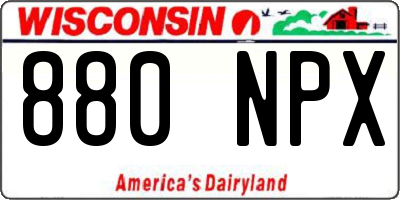 WI license plate 880NPX