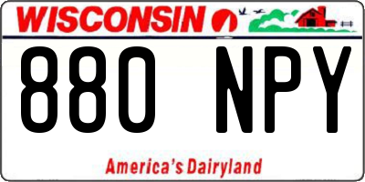 WI license plate 880NPY
