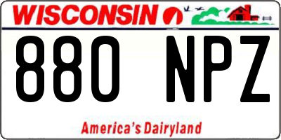 WI license plate 880NPZ