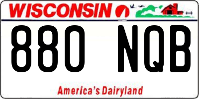 WI license plate 880NQB