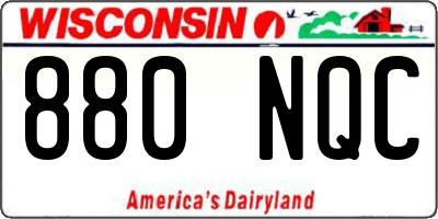 WI license plate 880NQC