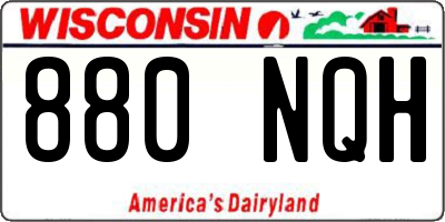 WI license plate 880NQH