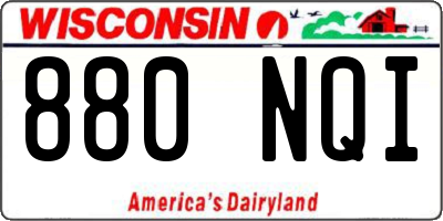 WI license plate 880NQI