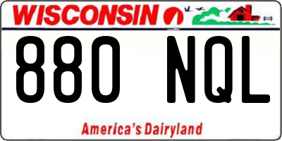 WI license plate 880NQL