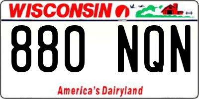 WI license plate 880NQN