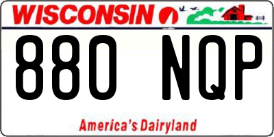 WI license plate 880NQP
