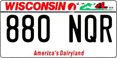 WI license plate 880NQR