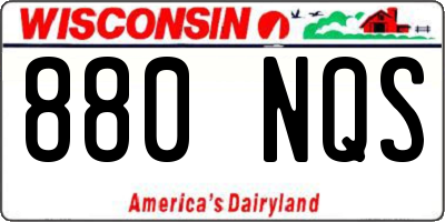 WI license plate 880NQS
