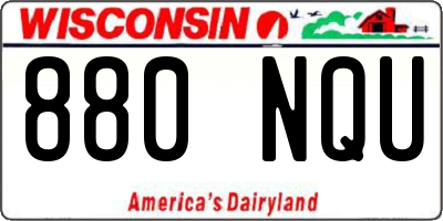 WI license plate 880NQU