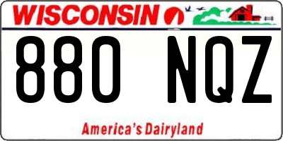 WI license plate 880NQZ