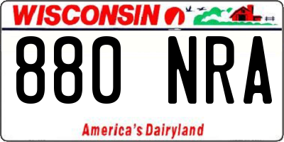 WI license plate 880NRA