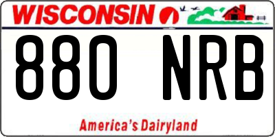 WI license plate 880NRB