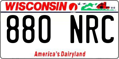 WI license plate 880NRC