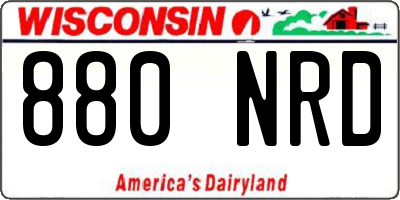 WI license plate 880NRD