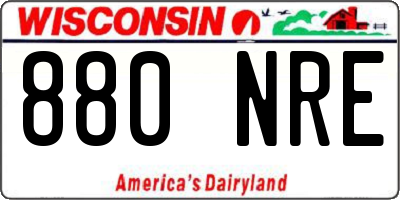 WI license plate 880NRE