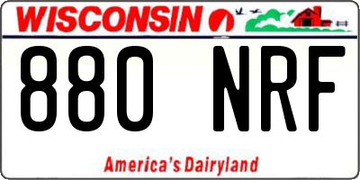 WI license plate 880NRF