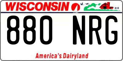 WI license plate 880NRG