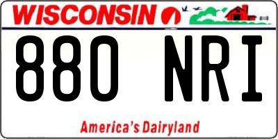 WI license plate 880NRI
