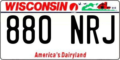 WI license plate 880NRJ