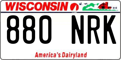 WI license plate 880NRK