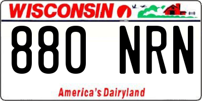 WI license plate 880NRN